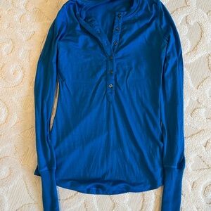 Blue lululemon Long Sleeve Henley Shirt